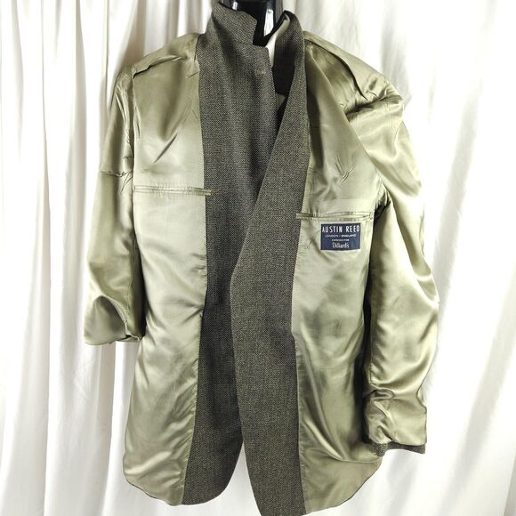 Austin Reed Mens 46L Gray Single Vent 2 Button Front Sports Coat Blazer - Picture 5 of 15